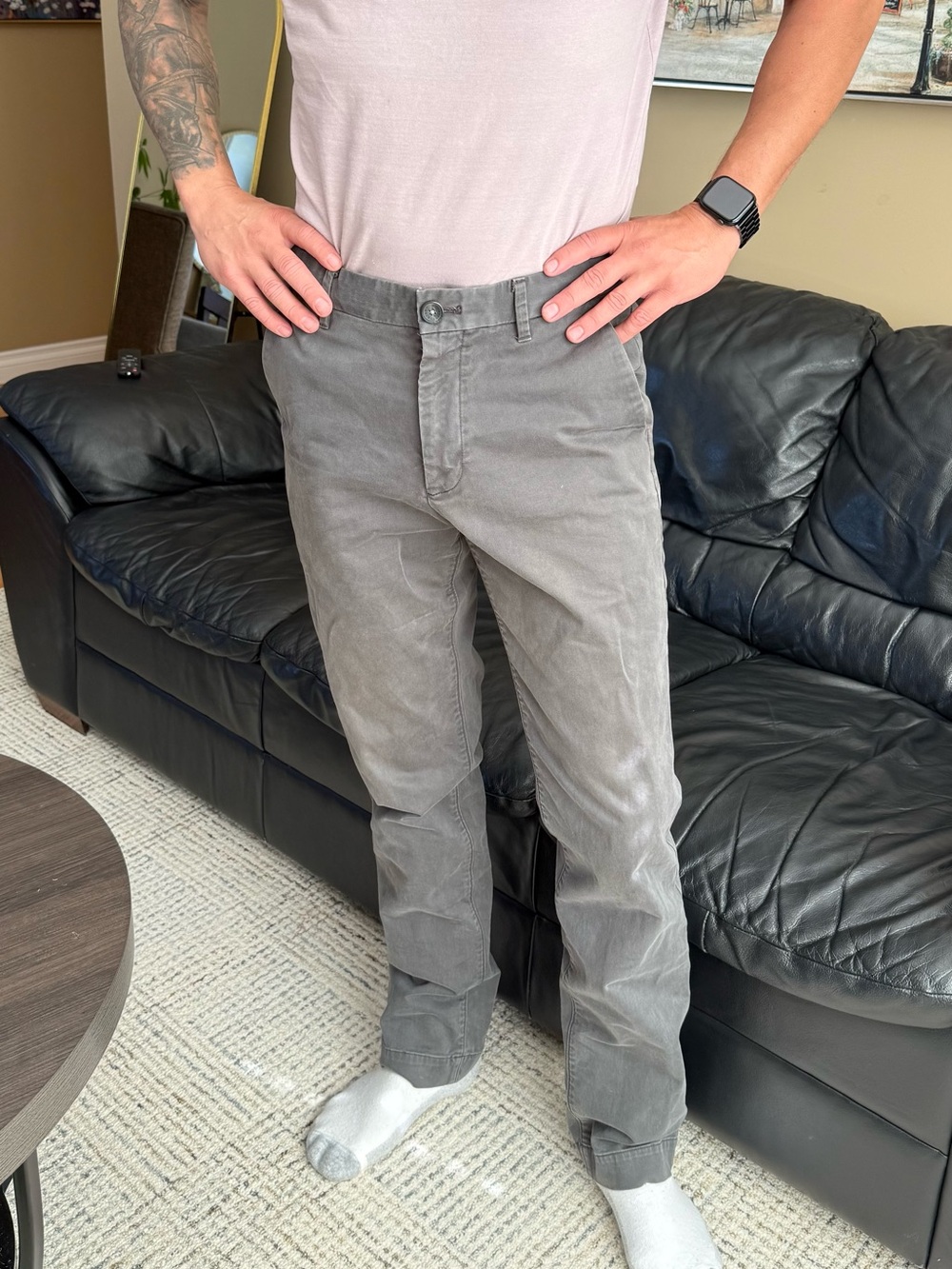 Michael Kors Men's Gray Straight Chinos